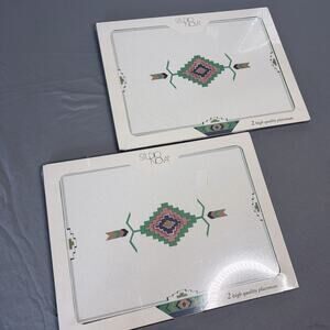 SET OF 2- Studio Nova Adirondack 90s Ceramic Hardware Placemats RARE England